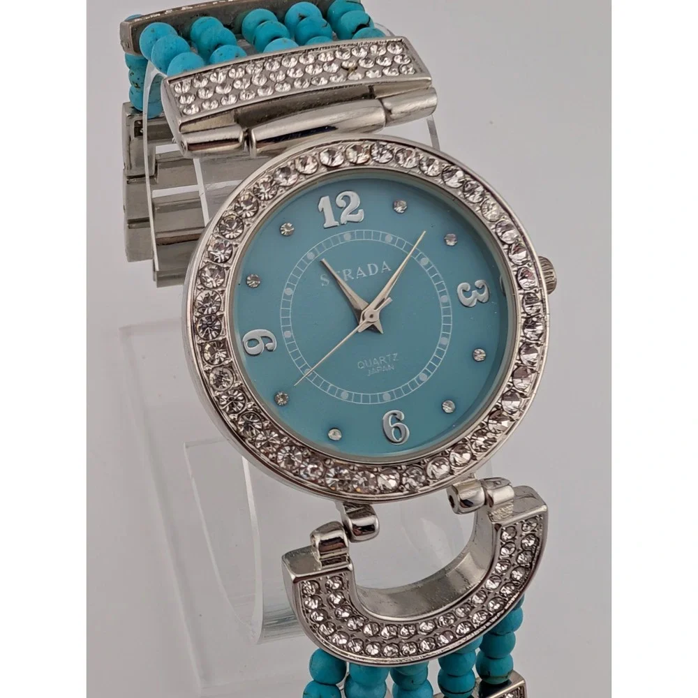 Strada Watch Women 34mm Case Turquoise Beaded 7.25